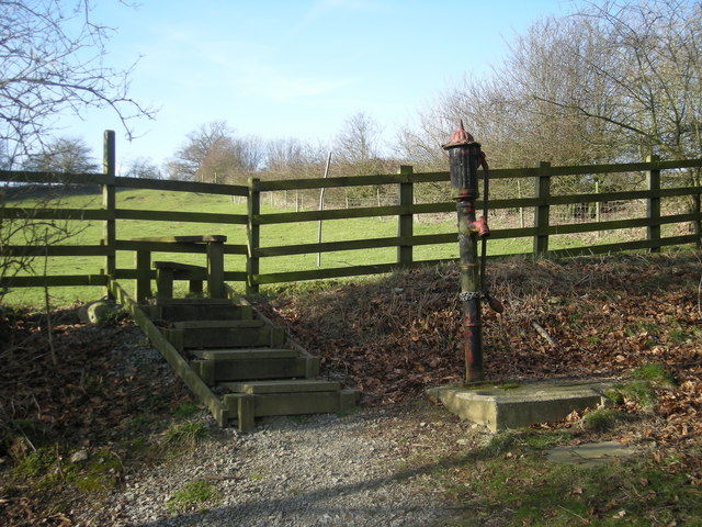 File:Old water-pump beside the path and stile - geograph.org.uk - 689866.jpg