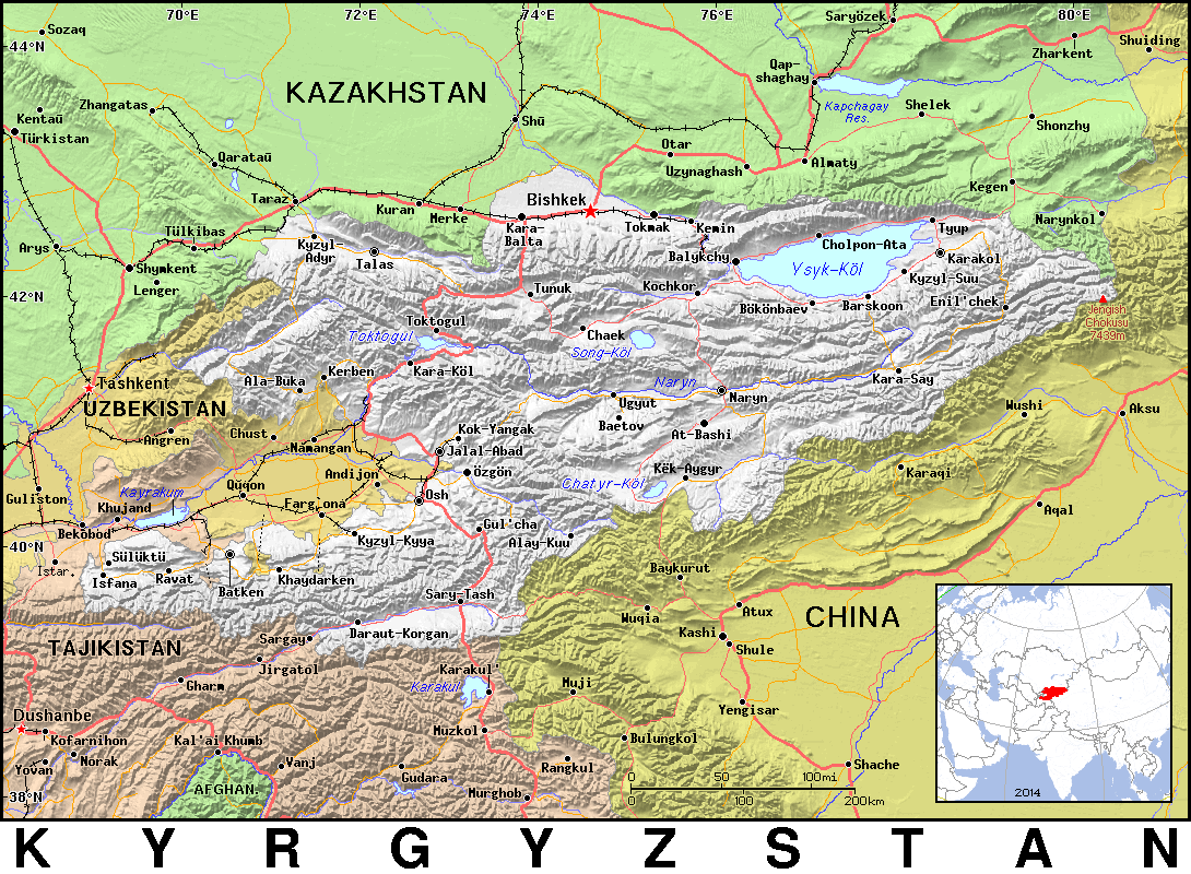 Киргизия политическая карта