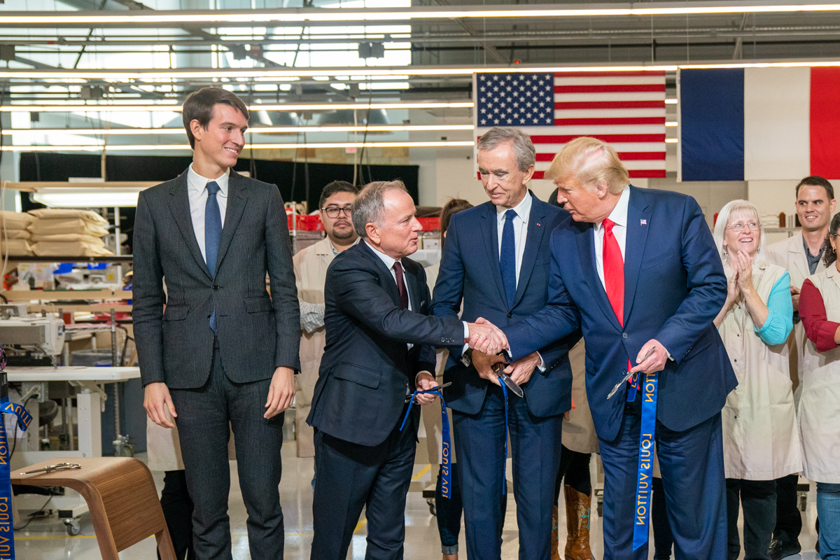 U.S President Donald Trump tours the newly opened Louis Vuitton