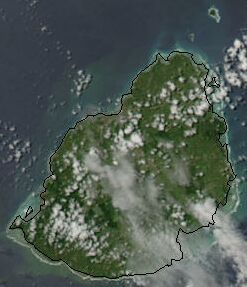 Foto van het eiland vanuit de ruimte