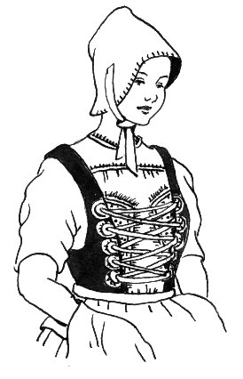 Line art drawing of a bodice