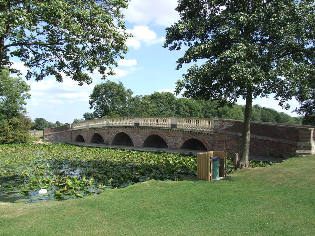 Bridge over lake, Burton Constable Hall - geograph.org.uk - 2005343