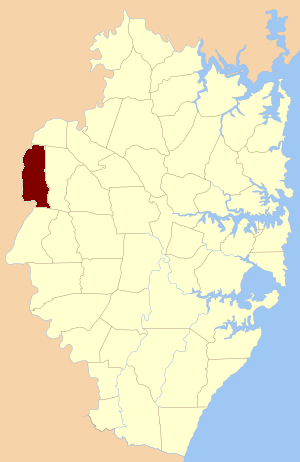 Castlereagh Parish in Cumberland county Castlereagh Parish Cumberland county locator.png