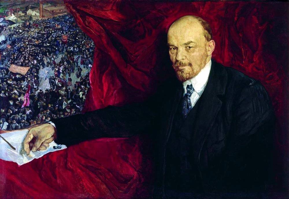 "Lenin and Manifistation" by Isaak Brodsky, 1919. (Wikimedia Commons) 
