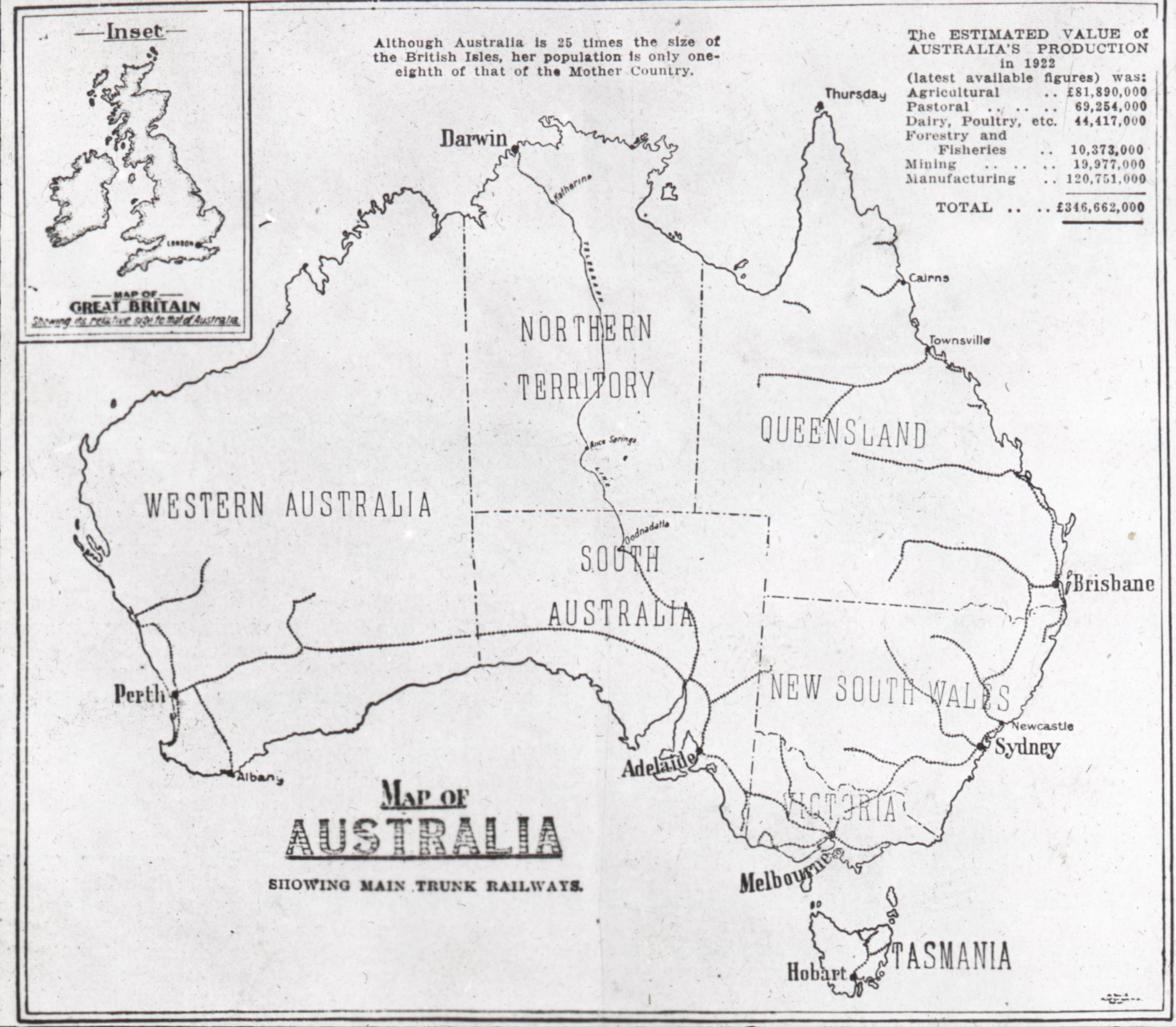 File:map Of Australia With The British Isles.1922.Jpg - Wikimedia Commons