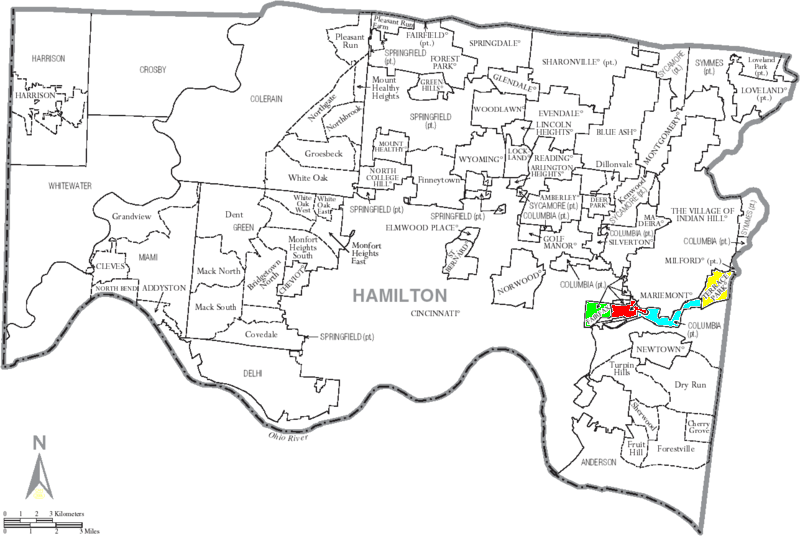 Hamilton County School District Map File:Map of Hamilton County Ohio With Mariemont School District 