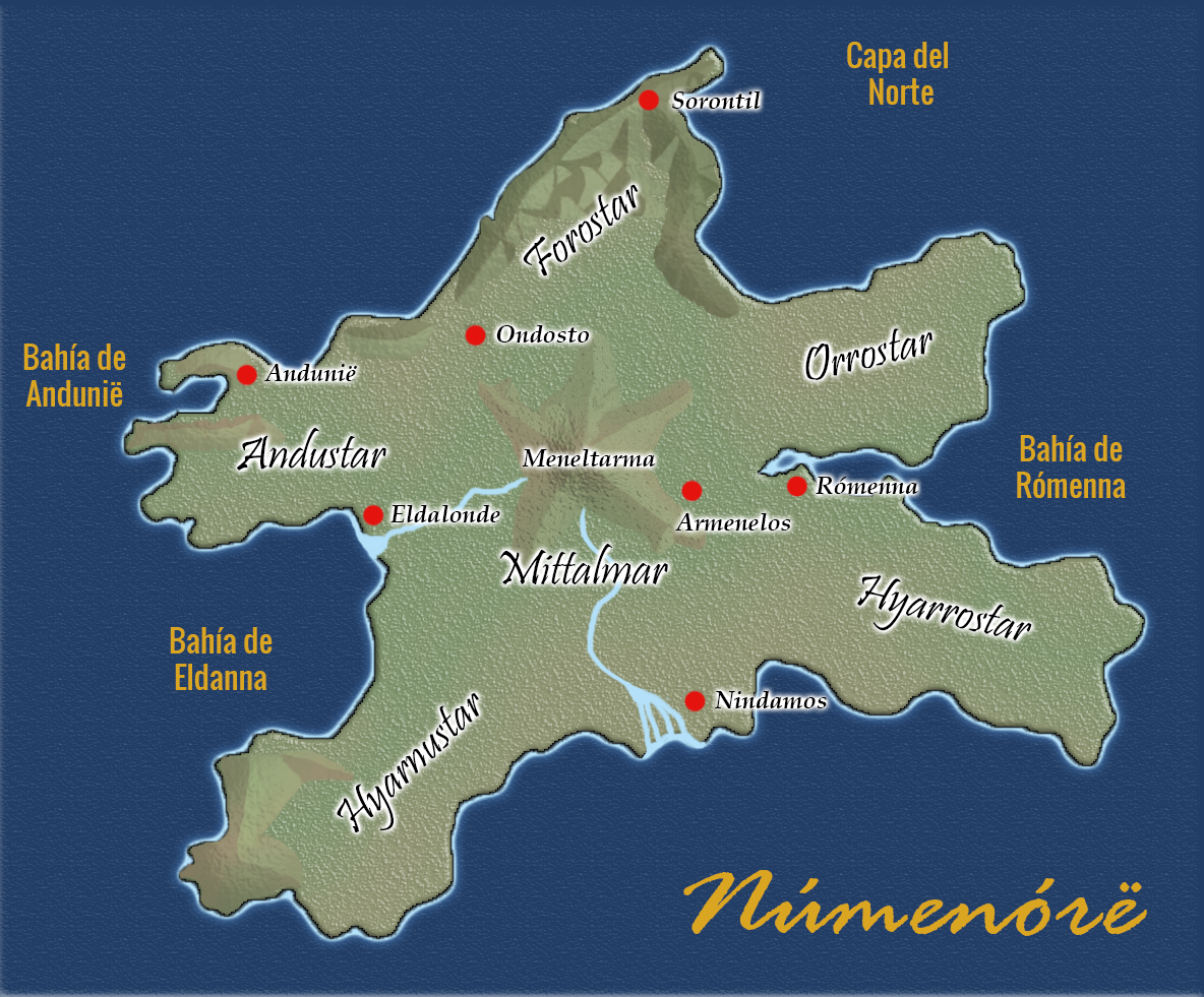 Map Of Numenor And Middle Earth File:map Of Númenor.png - Wikipedia