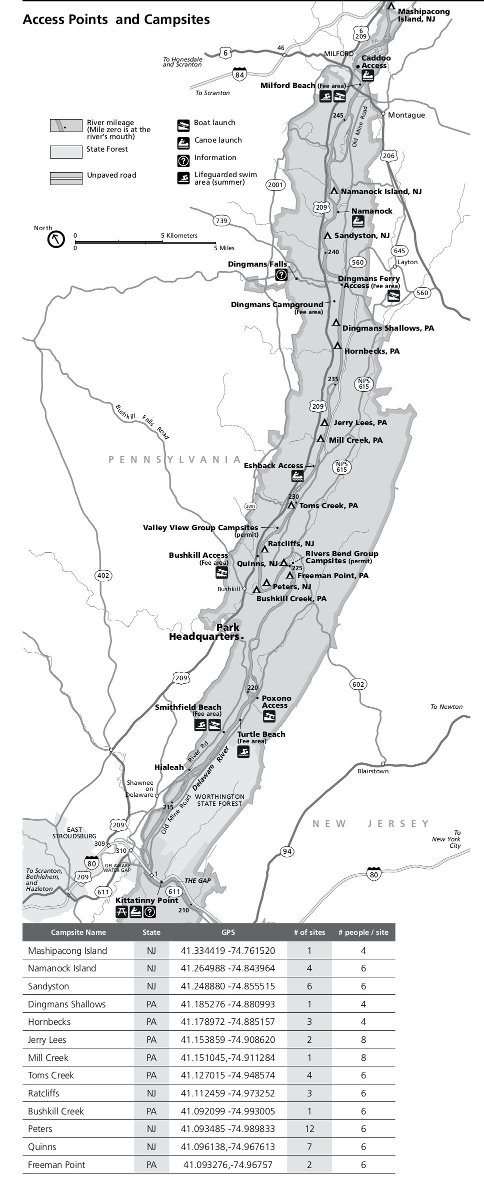 delaware water gap camping map File Nps Delaware Water Gap River Campsite Map Jpg Wikimedia Commons delaware water gap camping map