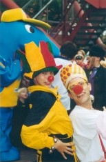 Father and son clown duo, Alan and Michael as Snap and Crackle Snap and crackle.jpg