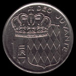 1 франк, реверс, Монако 1978