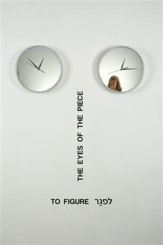 File:Aman, The Eyes of the Piece (To Figure), 2010, installation, clocks and letraset , variable dimensions, from an edition of 5.jpg