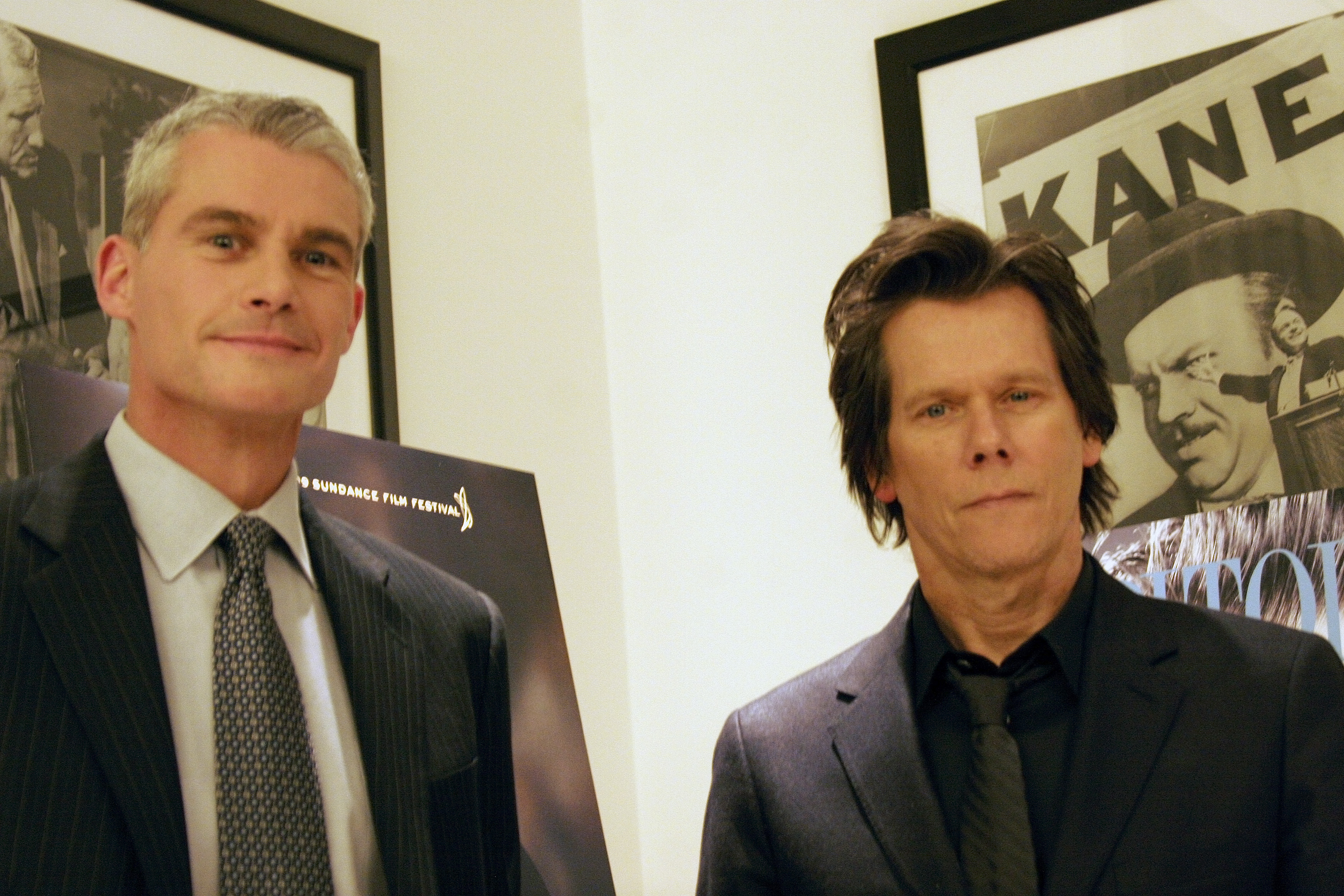Michael R. Strobl and [[Kevin Bacon]]<br />at the premiere of ''[[Taking Chance]]'' (2009)