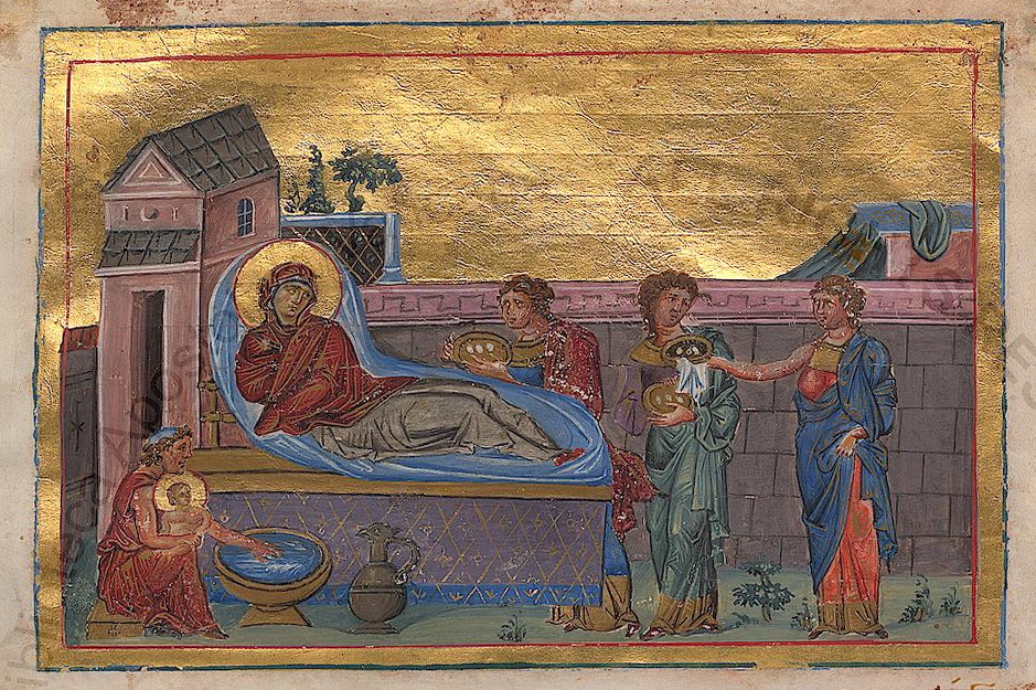 Birth of Mary Menologion of Basil II .jpg