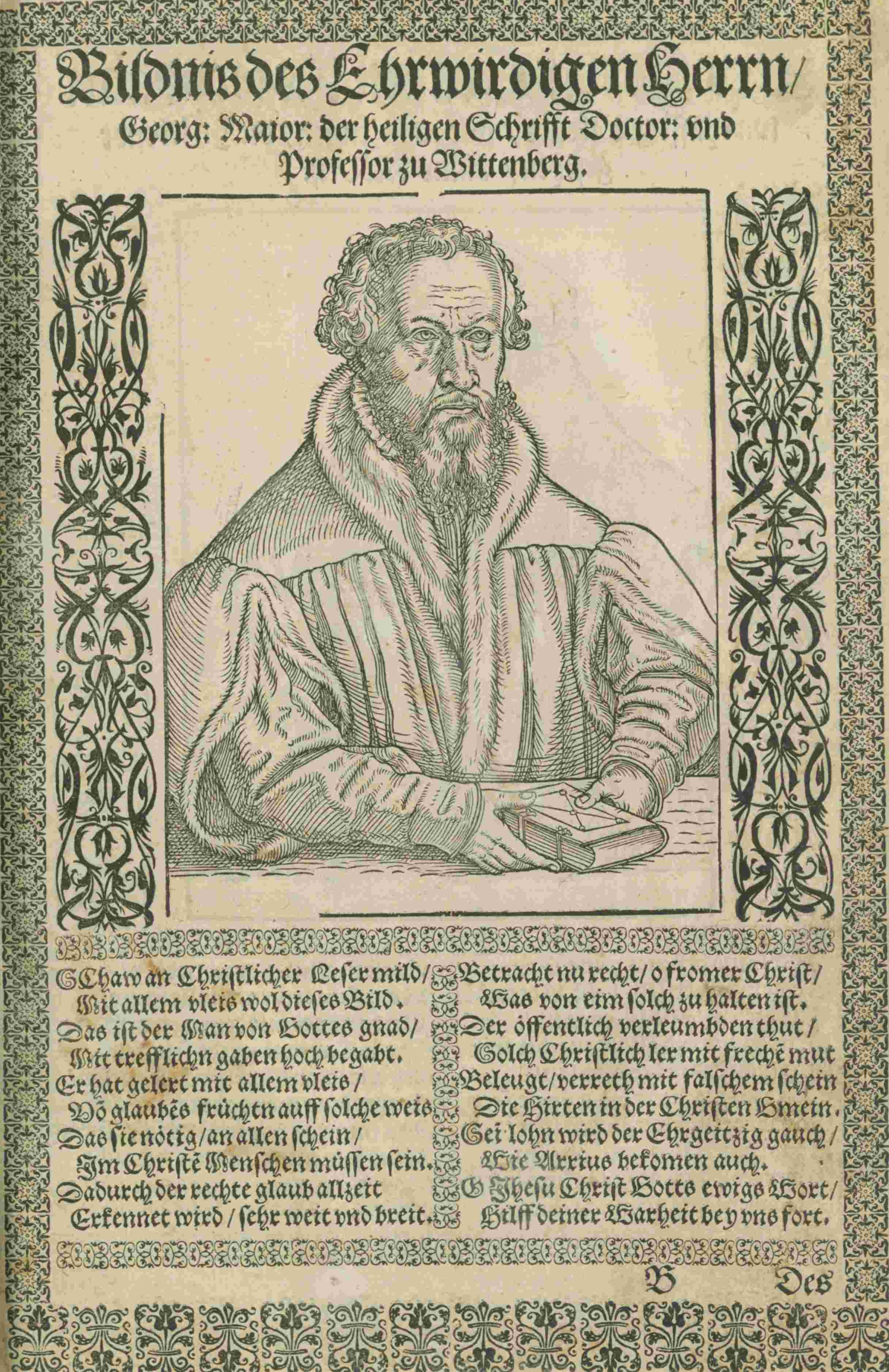 Portrait of Georg Major from the ''Warhaffte Bildnis etlicher Hochloeblichen Fuersten vnd Herrn'', 1562