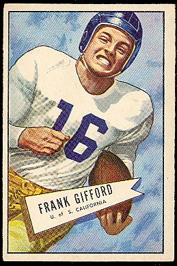 Frank Gifford, Giants halfback and wide receiver from 1952 to 1960 and again from 1962 to 1964, was inducted into the Pro Football Hall of Fame in 1977