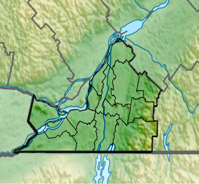 Carte de la Montérégie