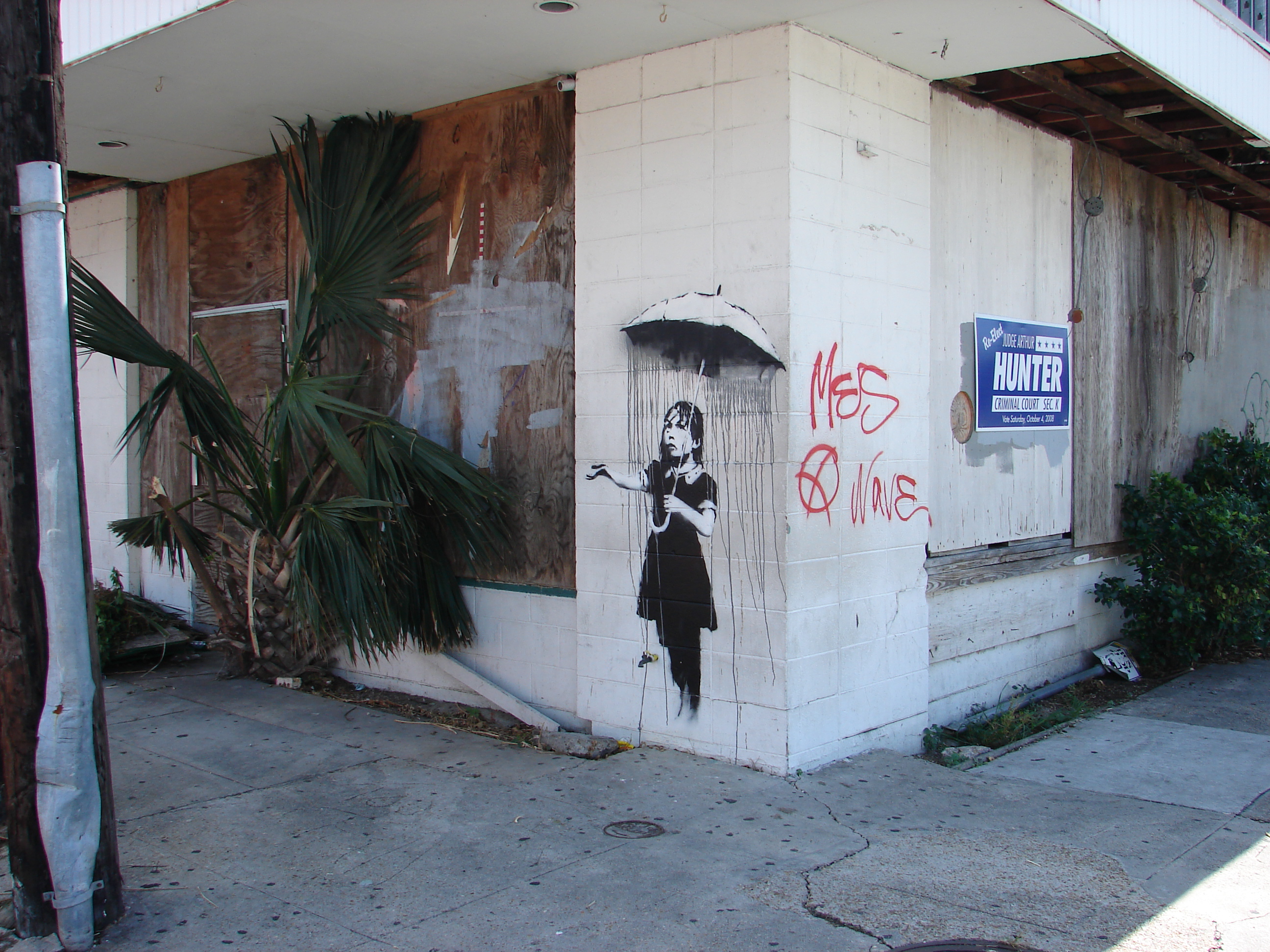 New Orleans-graffiti attributed to Banksy Poster Print by Julie