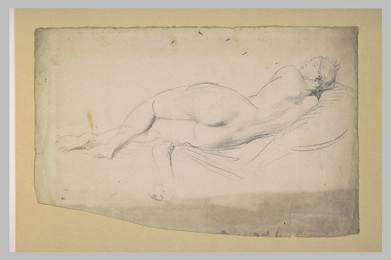 File:Chassériau - Femme nue couchée, de dos, la tête sur un coussin, et petit profil, RF 25830, Recto.jpg