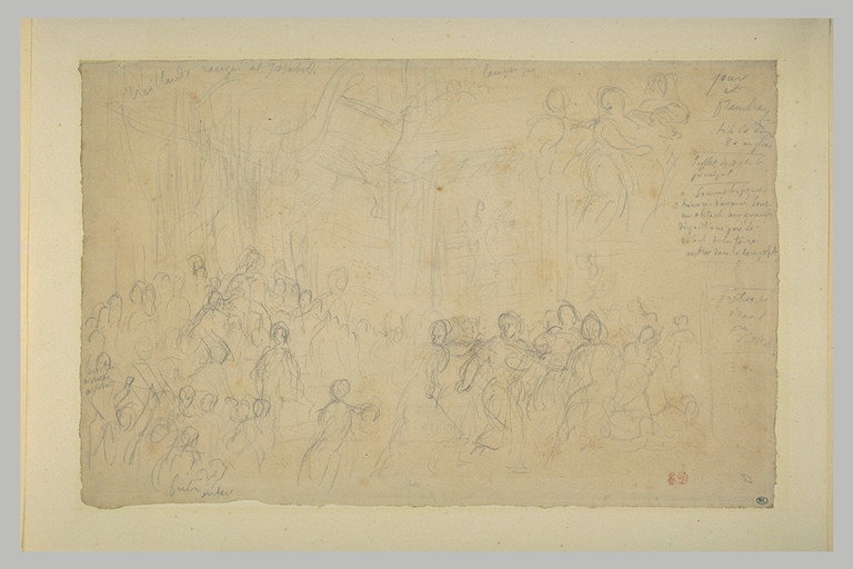 File:Delacroix - Nombreux personnages dans une salle avec escalier et dais, RF 9915, Recto.jpg