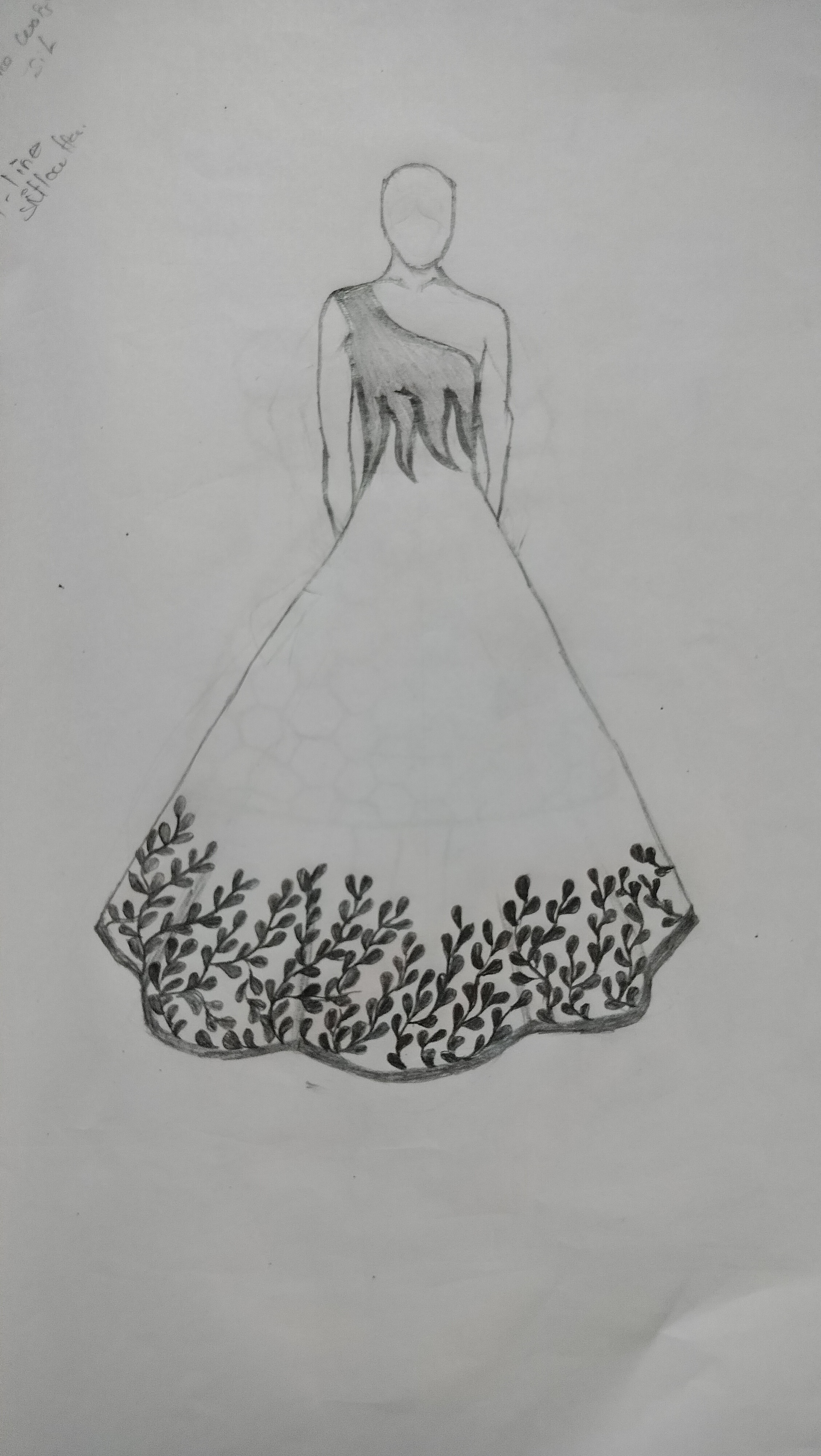 Line Frock Design Drawing, HD Png Download - kindpng