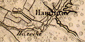 Деревня Редежа на карте 1863 года