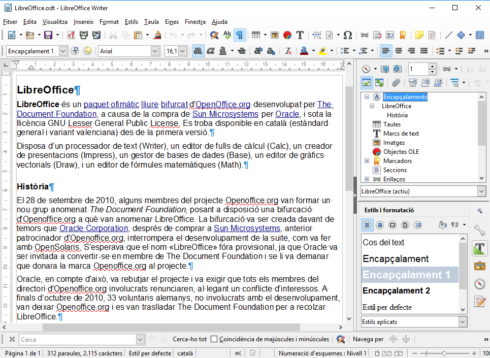 LibreOffice Writer 5.2