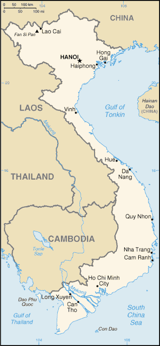 An enlargeable basic map of Vietnam
