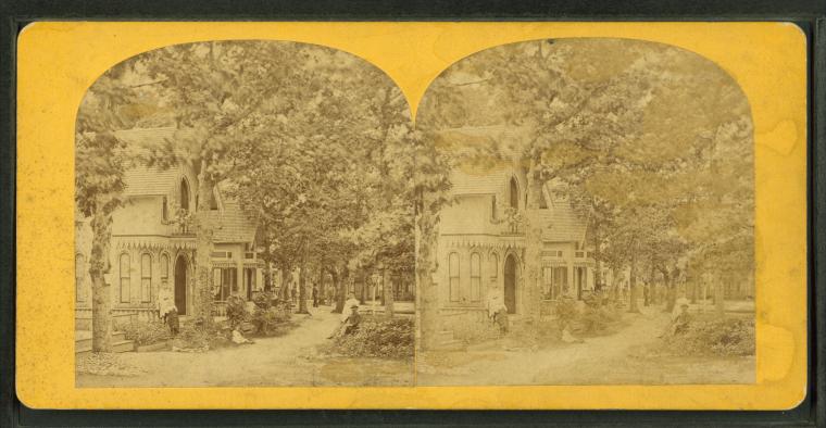 File:View of cottages with a person in front of them, from Robert N. Dennis collection of stereoscopic views 2.jpg