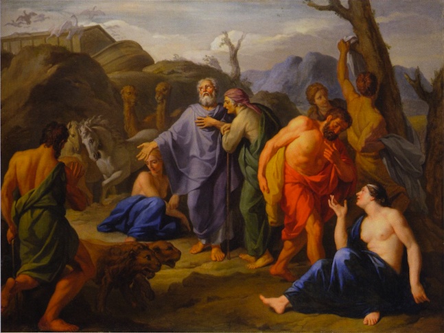 https://upload.wikimedia.org/wikipedia/commons/6/6a/Daniel_Sarrabat_-_Noah%2C_His_Family_and_the_Animals_Leaving_the_Ark.jpg