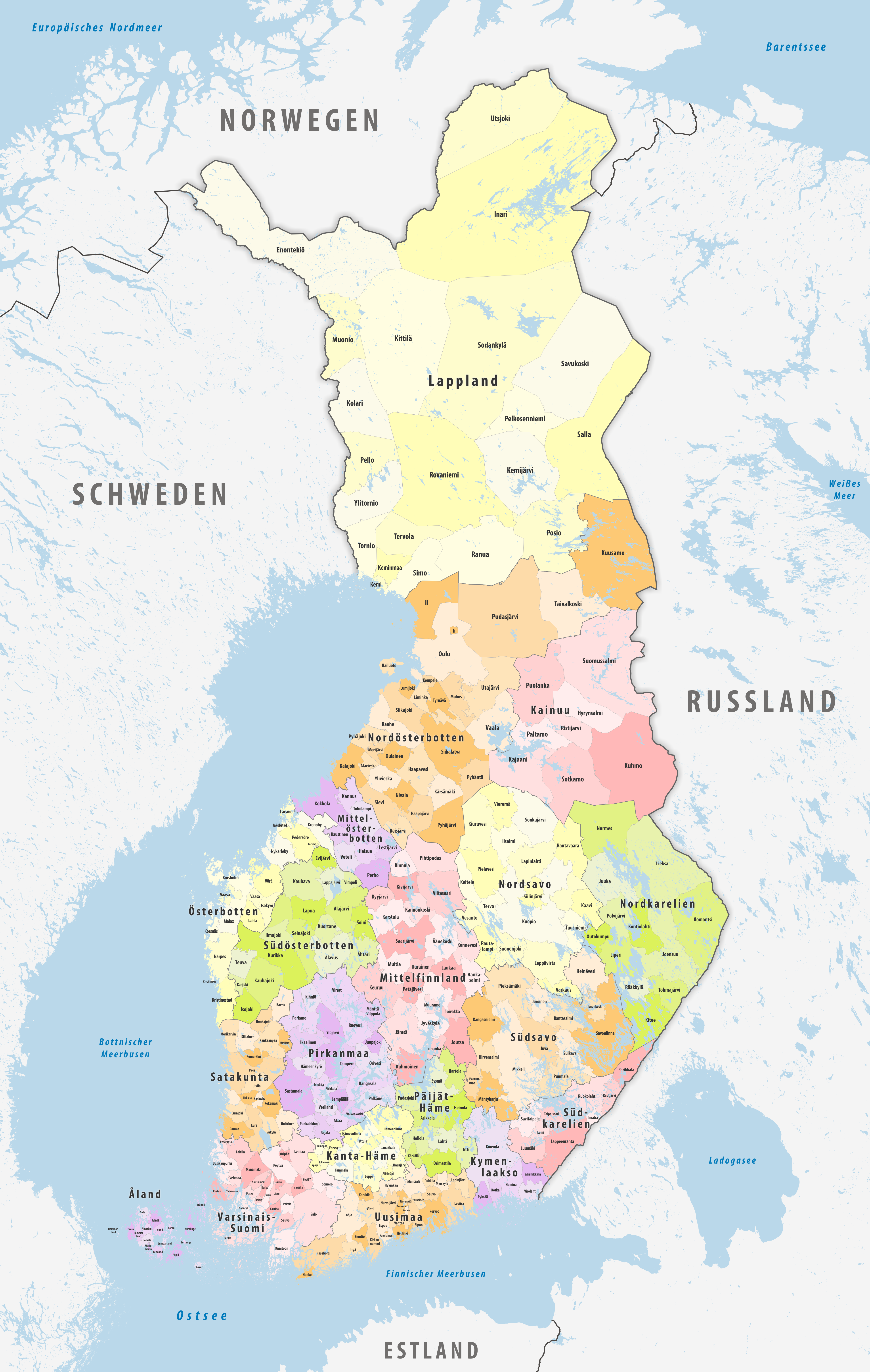 Politische Gliederung Finnlands