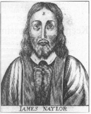 James Nayler, with a "B" (blasphemer) branded on his forehead.