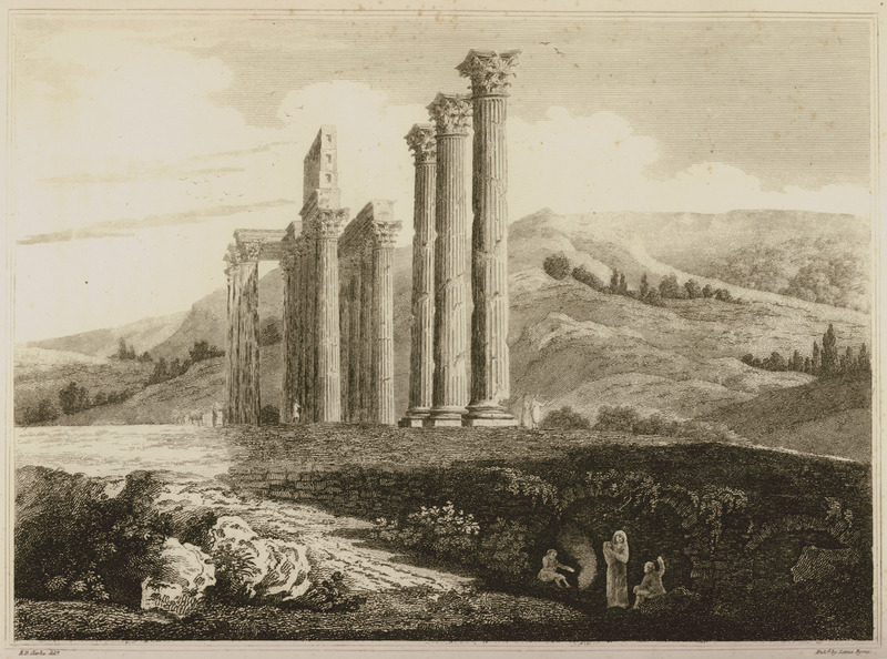 File:Magnificent remains of the Temple of Jupiter Olympius, at Athens, looking towards the Sea - Clarke Edward Daniel - 1813.jpg