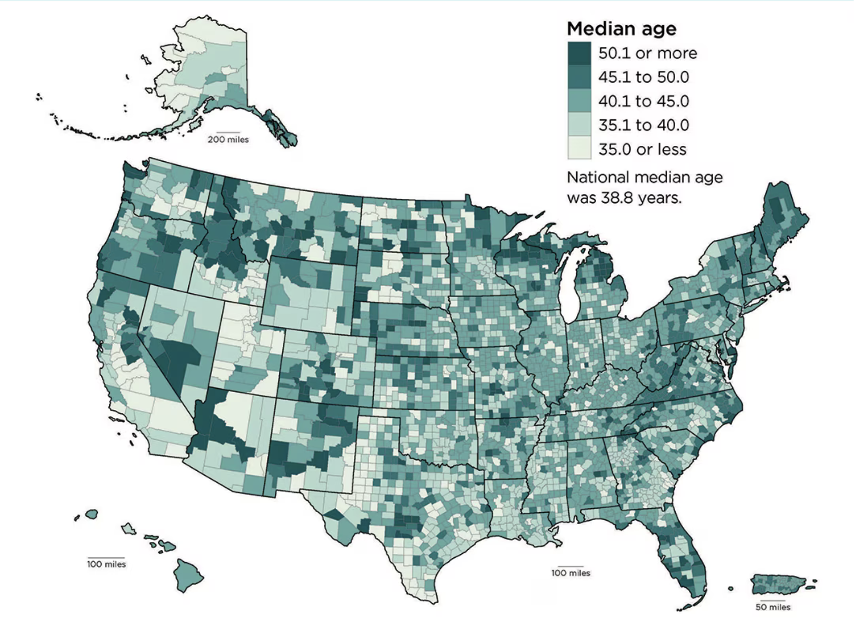 Age media. Population median.