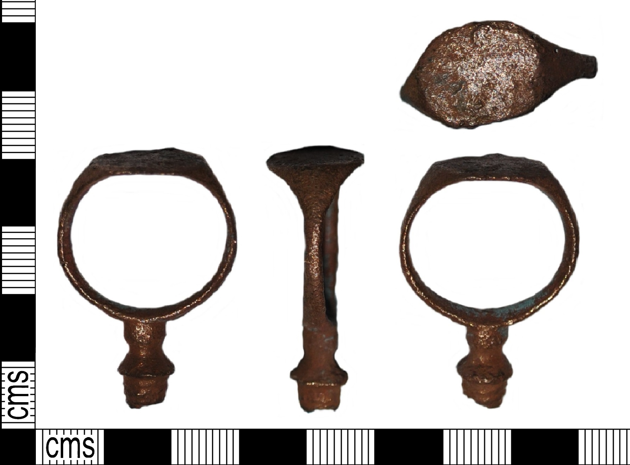 File:Copper alloy ring stopper (tamper) with initials TB dating c.  1640-1720. (FindID 1018244).jpg - Wikimedia Commons