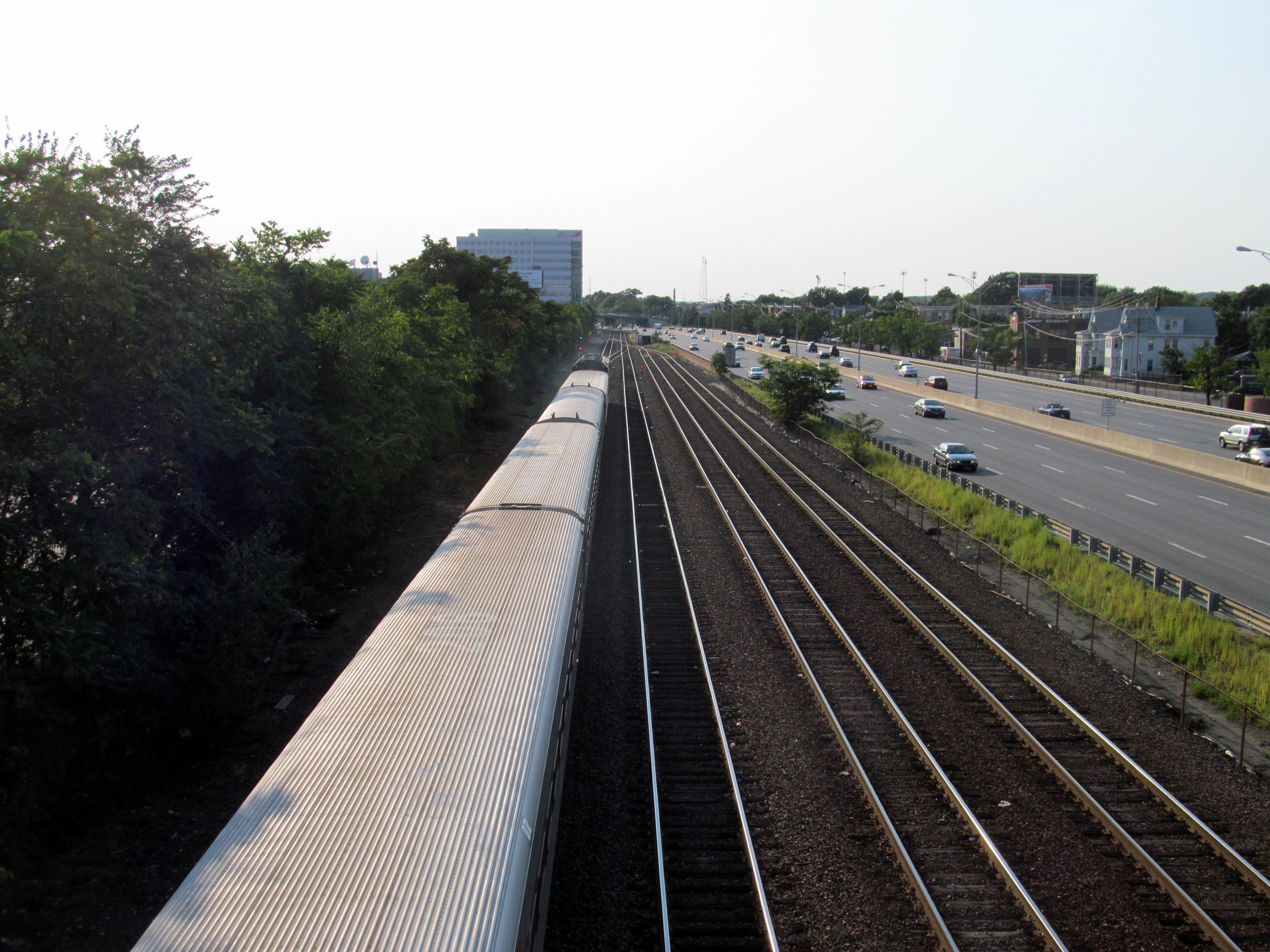 Trains passing