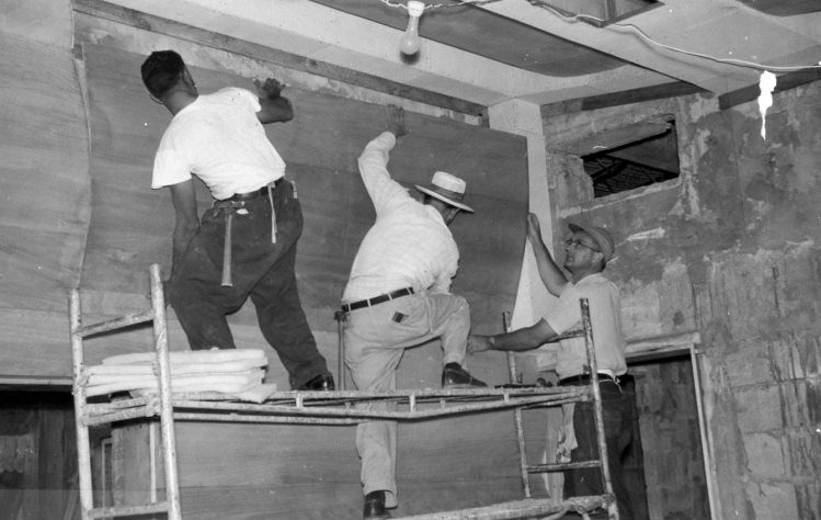 File:Two carpenters and Dick Weaver, Aibonito, Puerto Rico, 1958 (16031697097).jpg