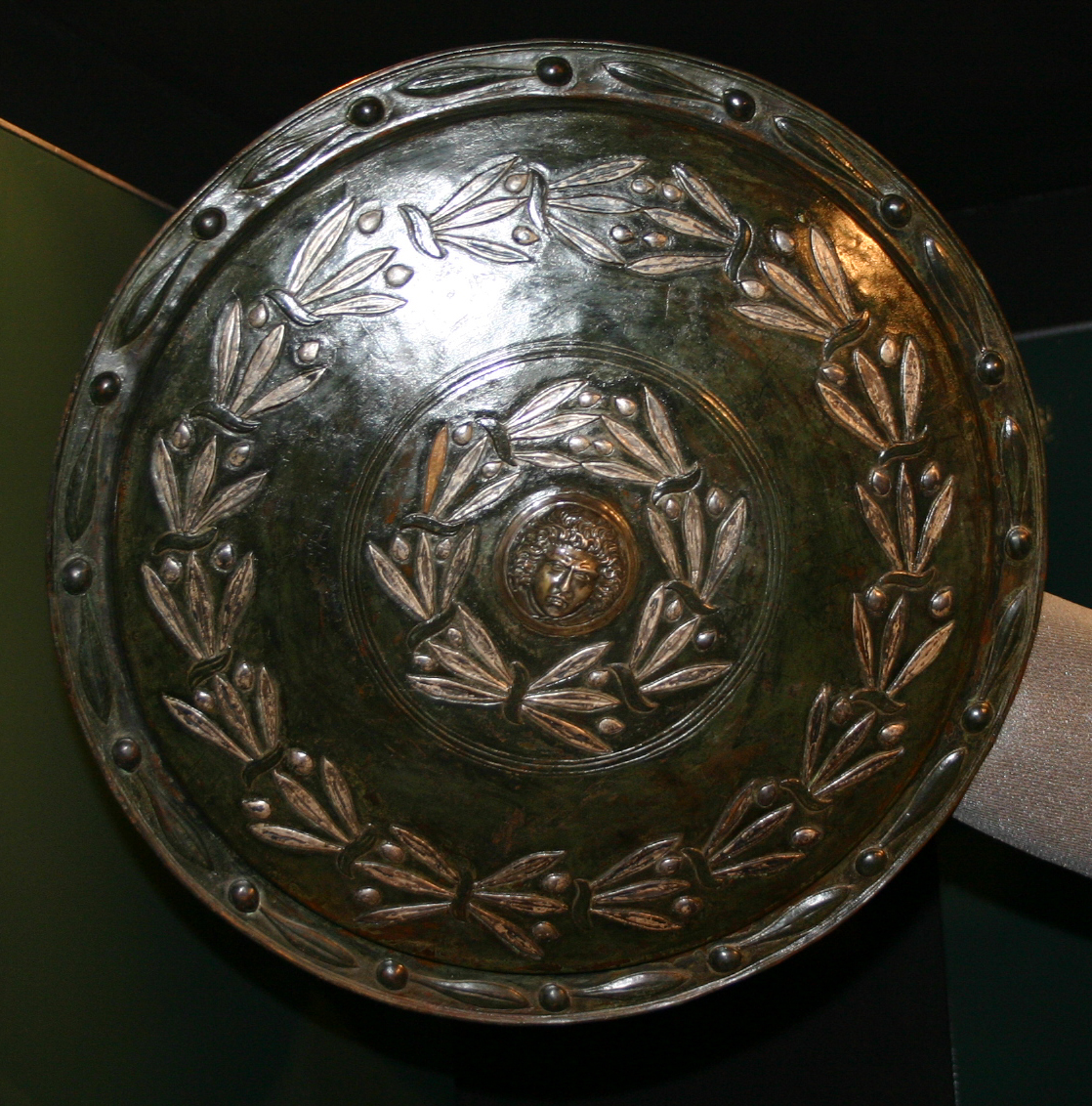 Bouclier de guerre troyen bouclier grec artisanat métallique fabriqué à la main pour chevalier soldat 