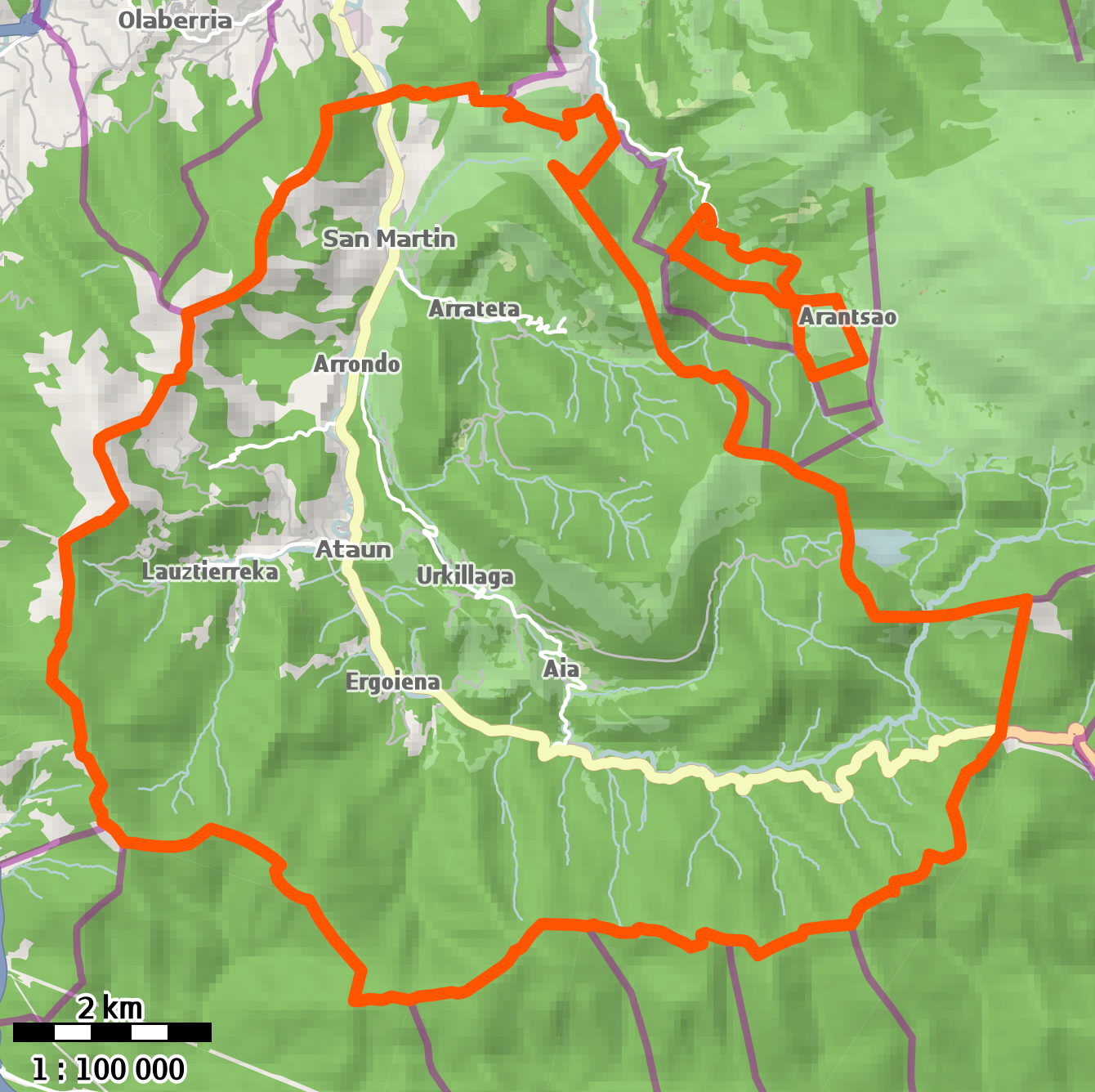 mapa ataun File Ataun Udalerria Osm 2016 Png Wikimedia Commons mapa ataun