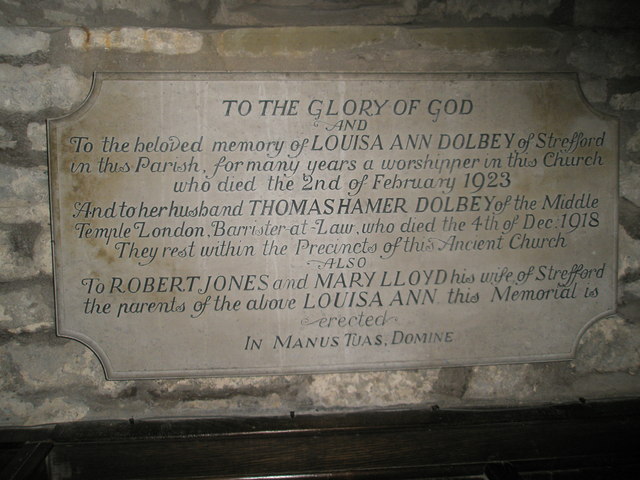 File:Family memorial within Holy Trinity, Wistanstow - geograph.org.uk - 1442213.jpg