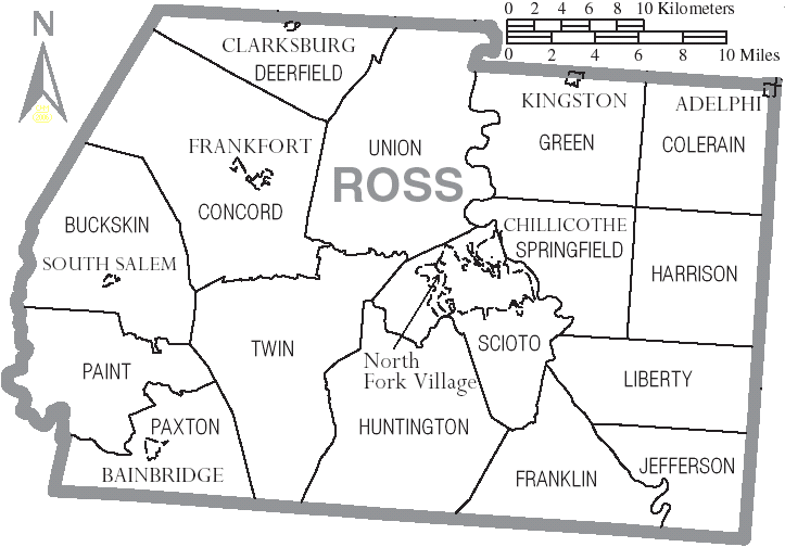 Ross County Ohio Map File:Map of Ross County Ohio With Municipal and Township Labels 