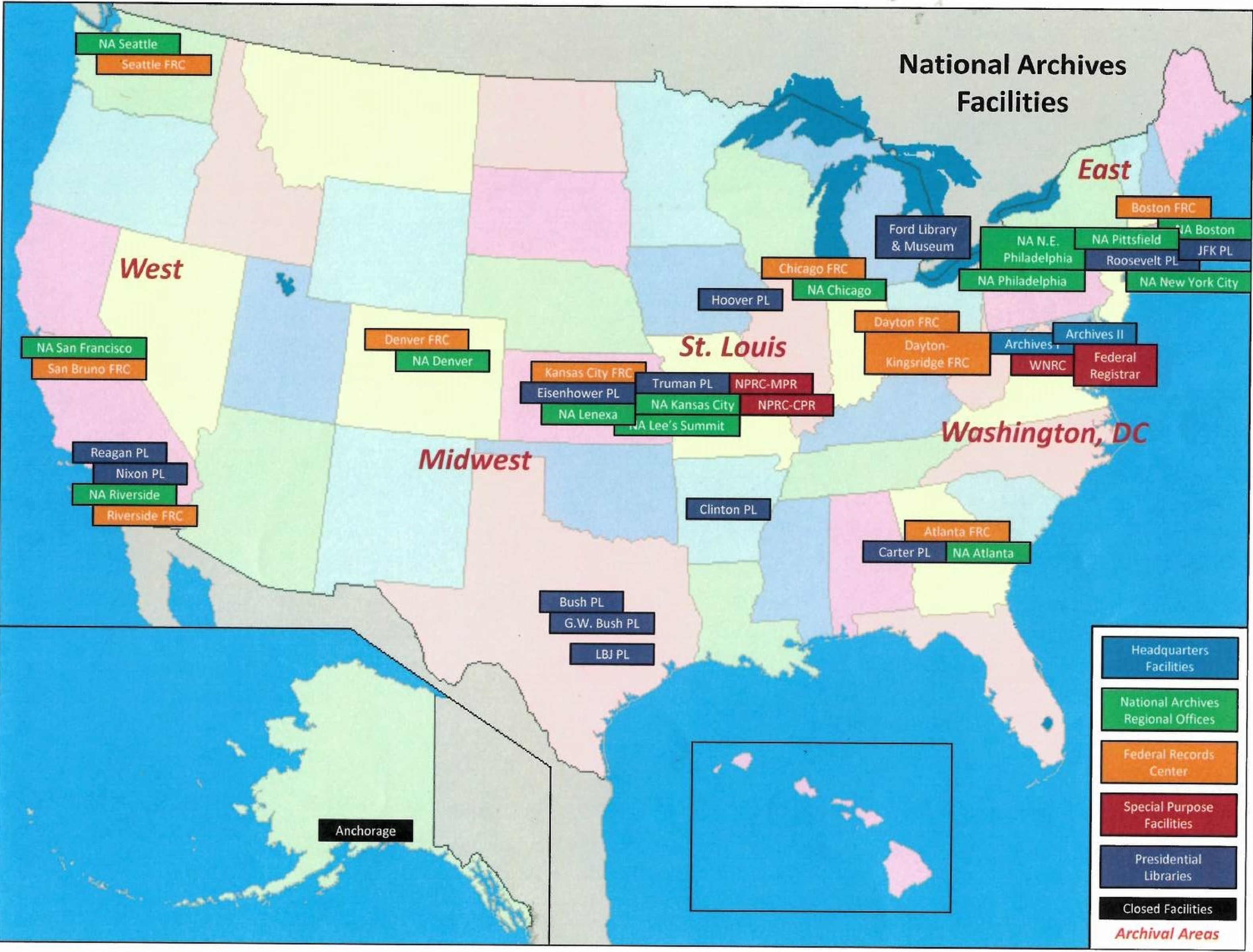 national archives map