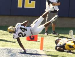 Paul Perkins falls into end zone (cropped)