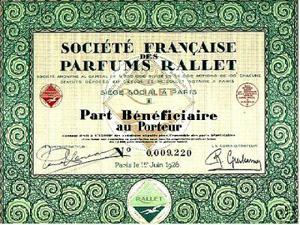 Rallet stock certificate