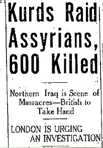 في ذكرى مذبحة سميل ضد الآشوريين العراقيين TheLethbridgeHeraldAugust181933