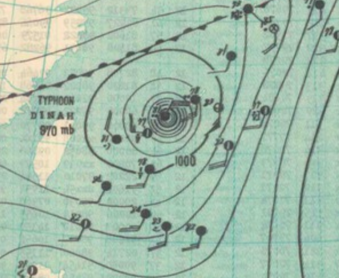 File:Typhoon Dinah's Weather map on June 22, 1952.png