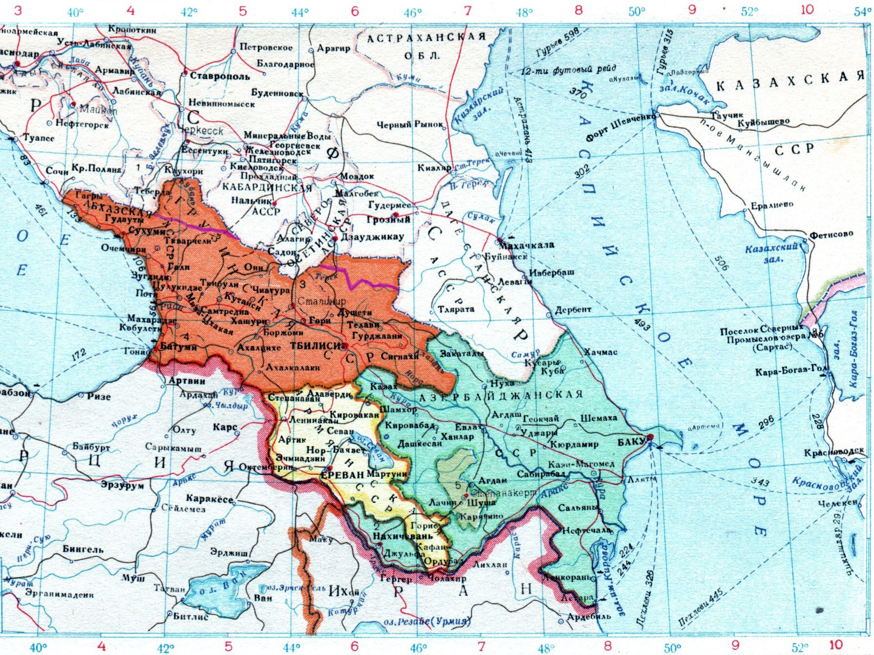 Советская карта грузии