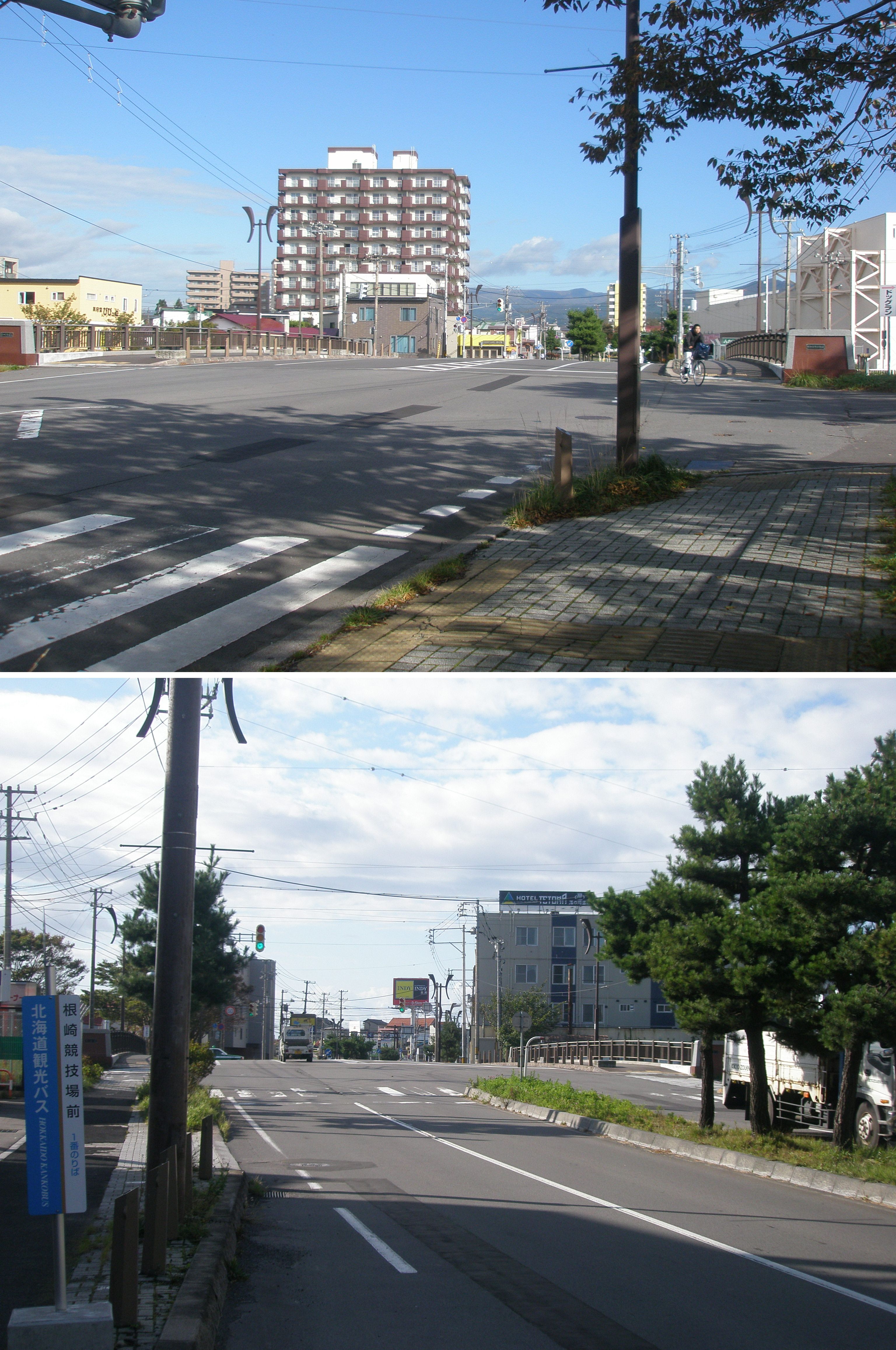 ファイル 北海道道100号函館上磯線 松倉橋 2枚合成 上 起点側から見る 下 終点側から見る Jpg Wikipedia