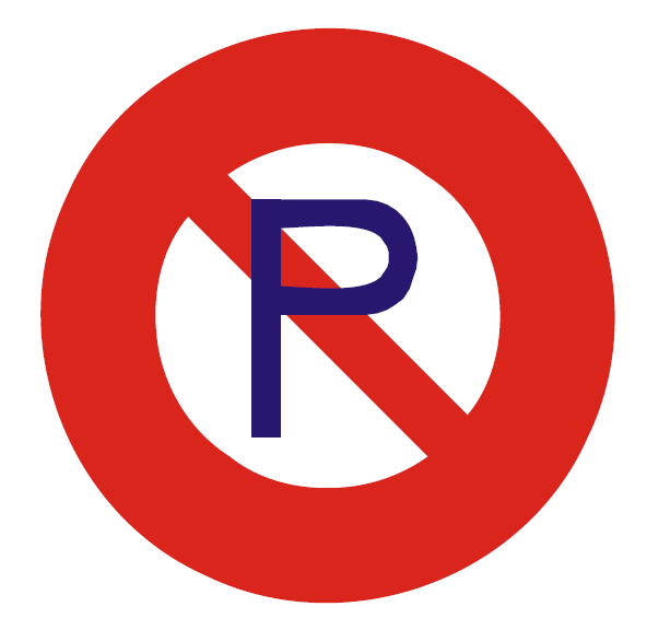 Zakaz b. No parking icon.