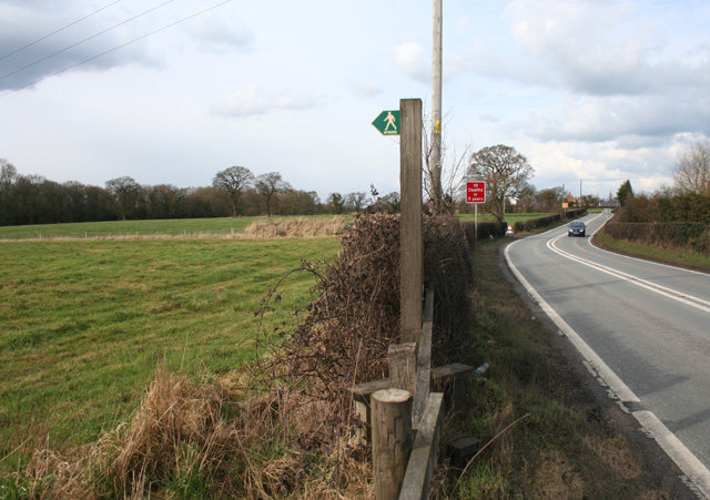 File:Crewe and Nantwich Circular Walk stile on the A530 - geograph.org.uk - 1194759.jpg