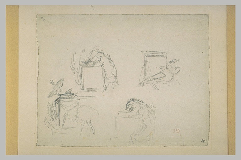 File:Delacroix - Feuille d'études avec un lion et une cigogne, RF 9948, Recto.jpg